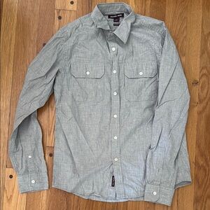 Michael Kors Tailored Fit Men's M Gray Button Down Shirt